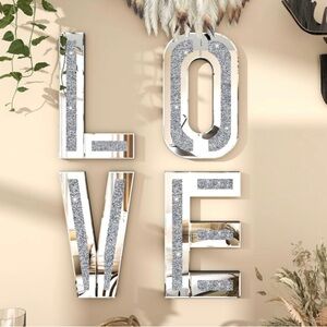 Mirrored Love Letters Living Room Wall Decor